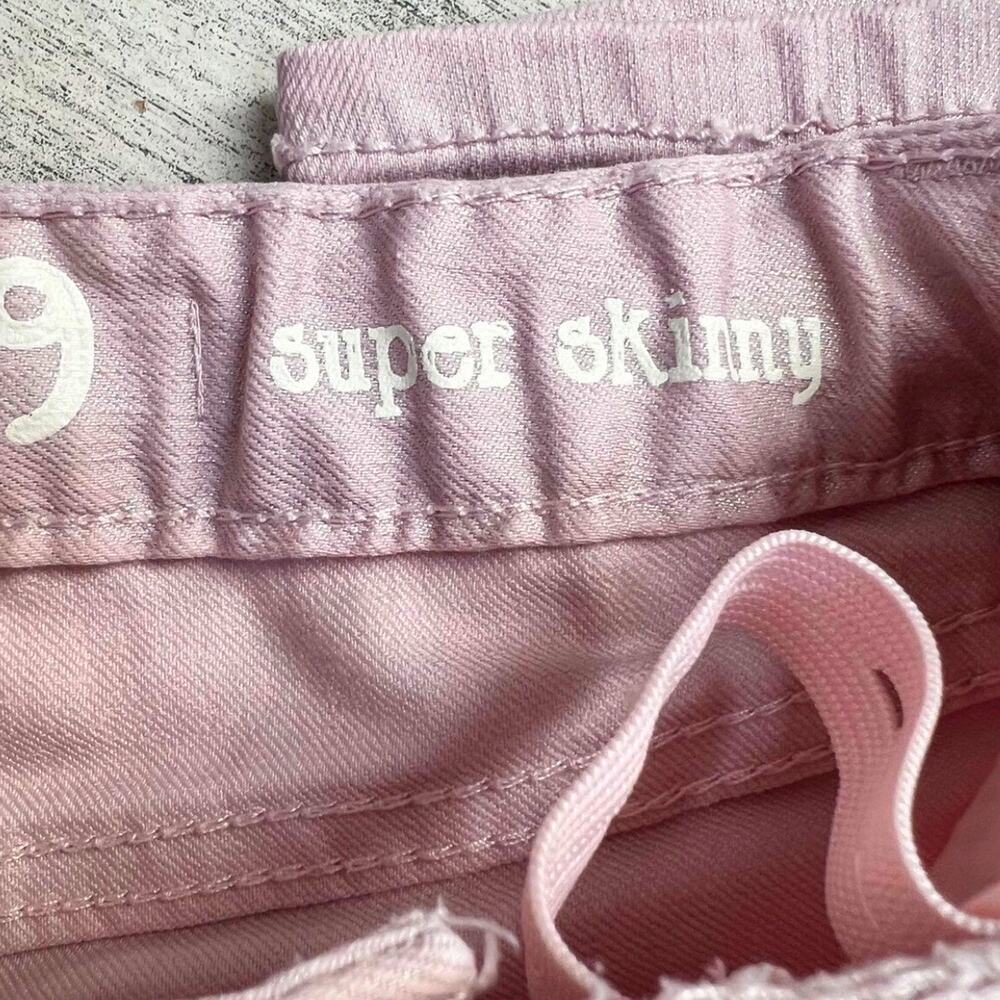 Gap Kids Skinny Jeans Girls Size 10 Pink Shimmer Adjustable Waist Stretch - Picture 6 of 8